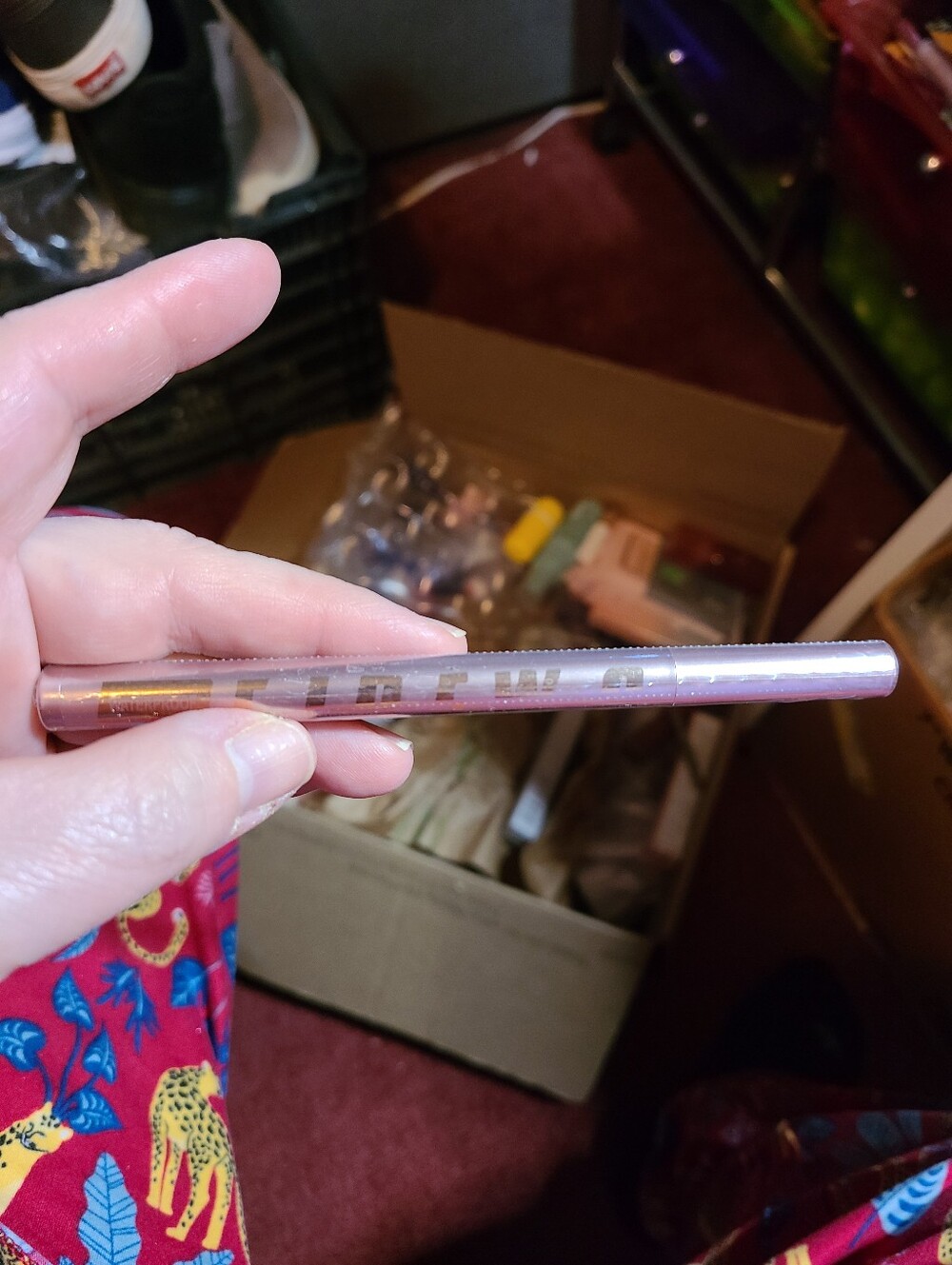 Pink Metallic Eyeliner Pencil In Black
